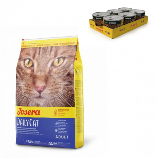 Josera Cat DailyCat 10 kg + Josera Chicken Cat wet 6 x 200 g gratis