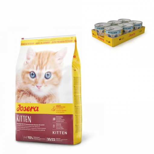 Josera Cat Kitten 10 kg + Josera Kitten Chicken wet 6 x 200 g gratis