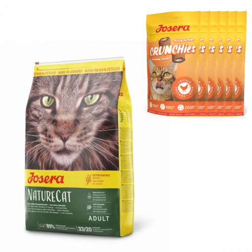 Josera Cat NatureCat 10 kg + 6 x 60 g Crunchies gratis