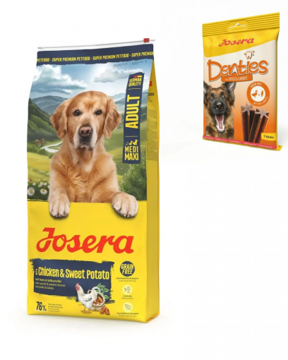 Josera Duck & Sweet Potato Medi/Maxi 12,5 kg + Denties Duck & Carrot 180 g Gratis Josera Duck & Sweet Potato Medi/Maxi 12,5 kg + Denties Duck & Carrot 180 g Gratis