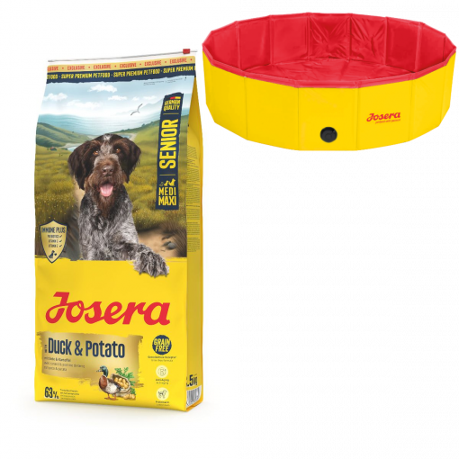 Josera Duck & Potato Senior Medi/Maxi 12,5 kg + Hundepool 120x30 cm gratis Josera Duck & Potato Senior Medi/Maxi 12,5 kg + Hundepool 120x30 cm gratis