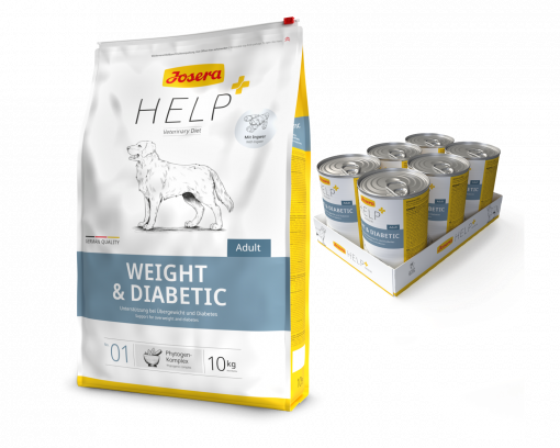 Josera Help Weight & Diabetic 10 kg + 6 x 400 g Help Weight & Diabetic Nassfutter gratis