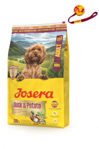 Josera Ente & Kartoffel Mini Adult 10 kg + Wurfball gratis Josera Ente & Kartoffel Mini Adult 10 kg + Wurfball gratis