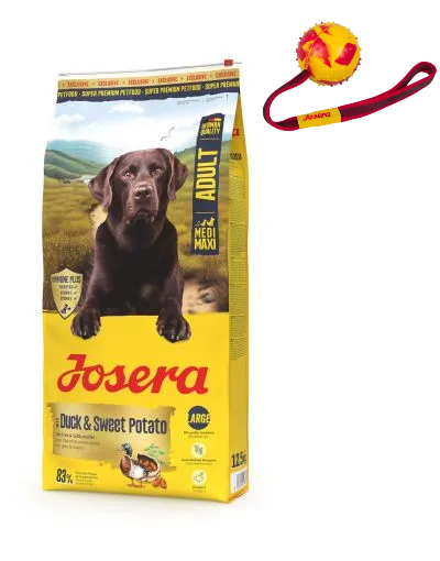 Josera Ente & Süßkartoffel 12,5 kg + Wurfball gratis Josera Ente & Süßkartoffel 12,5 kg + Wurfball gratis