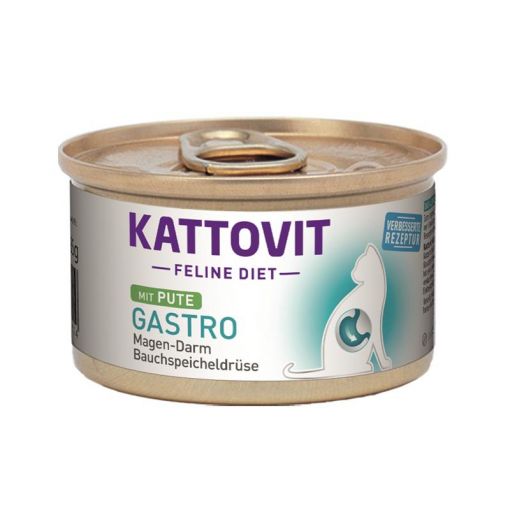 Kattovit Dose Feline Diet Gastro Pute Magen-Darm/Bauchspeicheldrüse (i-Rezeptur) 85g (Menge: 12 je Bestelleinheit)