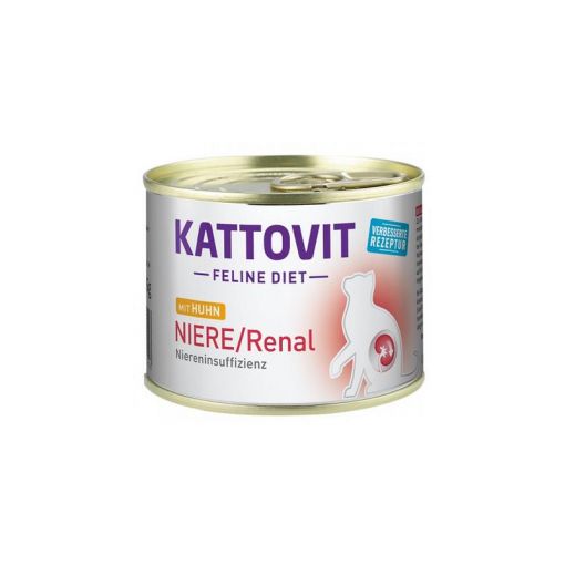 Kattovit Dose Feline Diet Niere/Renal Huhn 185g (Menge: 12 je Bestelleinheit)