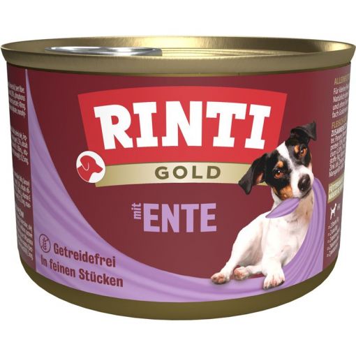 Rinti Dose Gold mit Ente 185 g (Menge: 12 je Bestelleinheit)