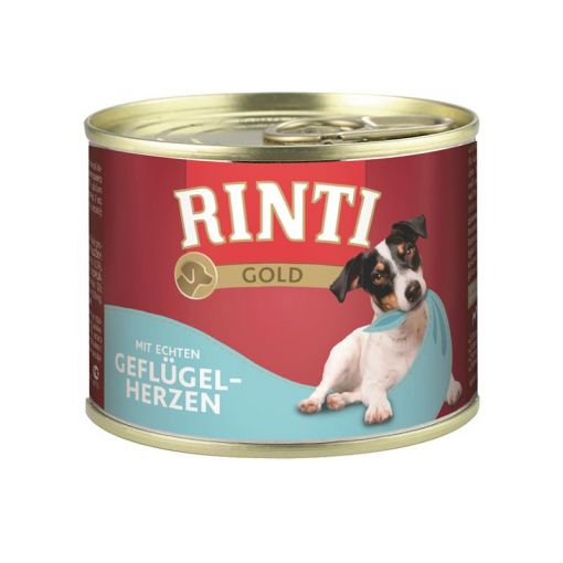 Rinti Dose Gold mit Geflügelherzen 185 g (Menge: 12 je Bestelleinheit)