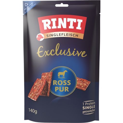 Rinti Singlefleisch Exclusive Snack Ross Pur 140g (Menge: 9 je Bestelleinheit)