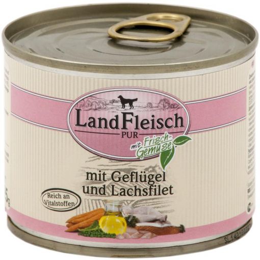 Landfleisch Dog Pur Geflügel & Lachsfilet 195 g (Menge: 12 je Bestelleinheit)
