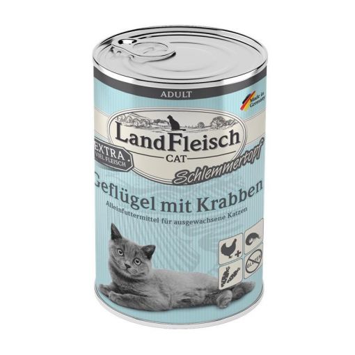LandFleisch Cat Adult Schlemmertopf mit Geflügel & Krabben 400 g (Menge: 6 je Bestelleinheit)