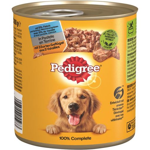 Pedigree Dose Adult 3 Sorten Geflügel 800g (Menge: 12 je Bestelleinheit)