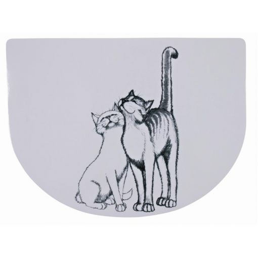 Trixie Napfunterlage Schmusekatzen 40 × 30 cm, weiß