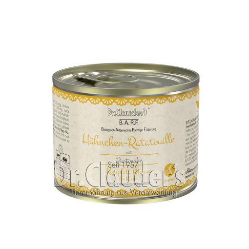 Dr. Clauders BARF Komplettmenü Hähnchen-Ratatouille 200g (Menge: 6 je Bestelleinheit)