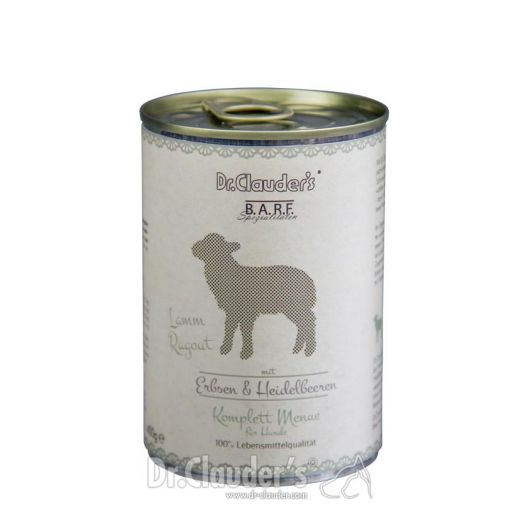 Dr. Clauders BARF Dog Komplettmenü Lammragout 400 g (Menge: 6 je Bestelleinheit)