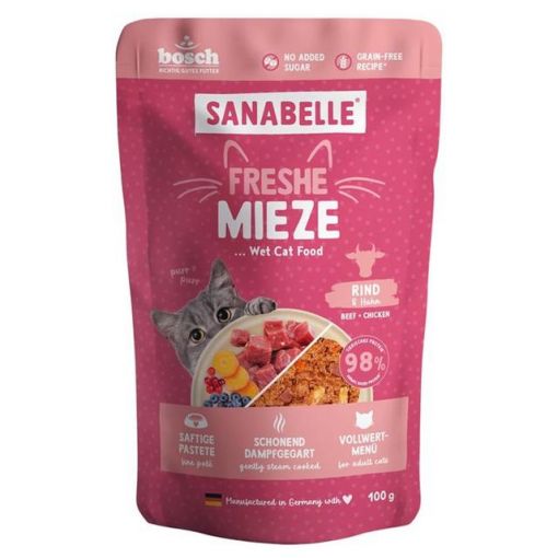Sanabelle Freshe Mieze Rind & Huhn 100g (Menge: 10 je Bestelleinheit)