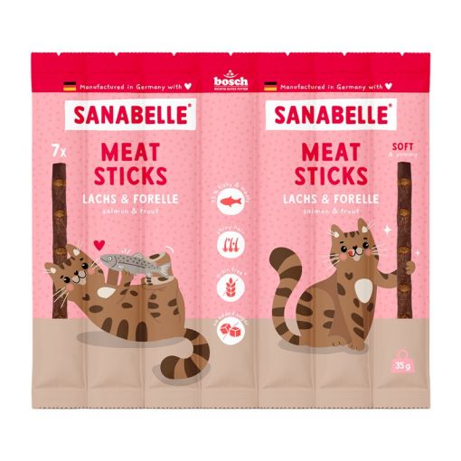 Sanabelle Snack Meat Sticks Lachs & Forelle 35g (Menge: 16 je Bestelleinheit)