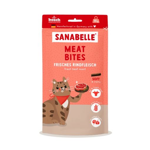 Sanabelle Snack Meat Bites Frisches Rindfleisch 55g (Menge: 7 je Bestelleinheit) Sanabelle Snack Meat Bites Frisches Rindfleisch 55g (Menge: 7 je Bestelleinheit)
