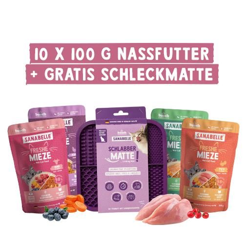 Sanabelle Freshe Mieze Aktionsbox Nassfutter & Schleckmatte Sanabelle Freshe Mieze Aktionsbox Nassfutter & Schleckmatte