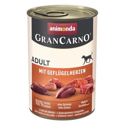 Animonda GranCarno Adult mit Geflügelherzen 400g (Menge: 6 je Bestelleinheit)