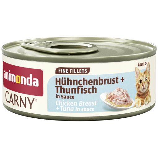 Animonda Cat Carny Fine Fillets Adult Hühnchenbrust & Thunfisch in Sauce 60g (Menge: 12 je Bestelleinheit) Animonda Cat Carny Fine Fillets Adult Hühnchenbrust & Thunfisch in Sauce 60g (Menge: 12 je Bestelleinheit)