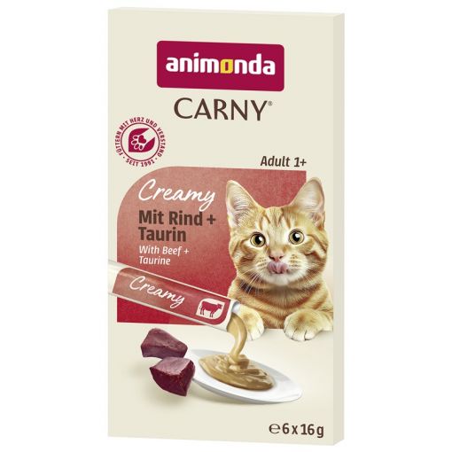 Animonda Cat Carny Creamy Adult mit Rind & Taurin 6x16g (Menge: 11 je Bestelleinheit) Animonda Cat Carny Creamy Adult mit Rind & Taurin 6x16g (Menge: 11 je Bestelleinheit)