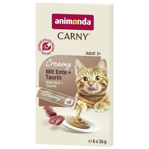 Animonda Cat Carny Creamy Adult mit Ente & Taurin 6x16g (Menge: 11 je Bestelleinheit) Animonda Cat Carny Creamy Adult mit Ente & Taurin 6x16g (Menge: 11 je Bestelleinheit)