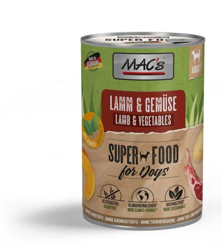 Macs Dog Lamm & Gemüse 400g (Menge: 6 je Bestelleinheit) Macs Dog Lamm & Gemüse 400g (Menge: 6 je Bestelleinheit)