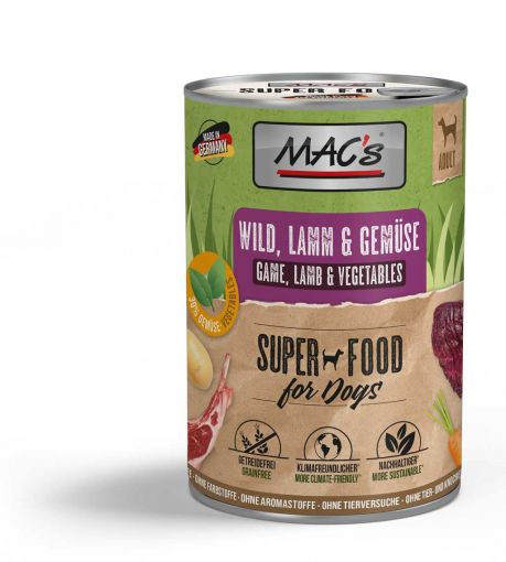 MACs Dog Wild, Lamm & Gem&uuml;se 6x400g (Menge: 6 je Bestelleinheit)