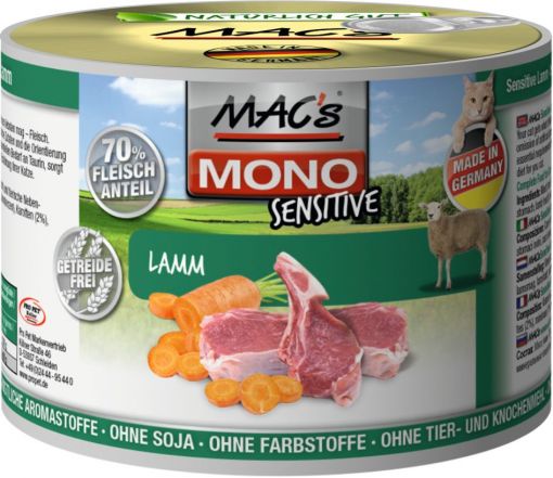 MACs Cat Mono Frisches Lamm 200g (Menge: 6 je Bestelleinheit)