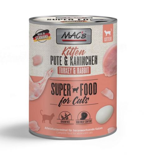 MACs Cat Kitten Pute & Kaninchen 800g (Menge: 6 je Bestelleinheit)