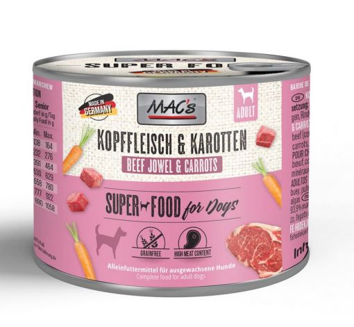 MACs Dog Kopffleisch & Karotten 200g (Menge: 6 je Bestelleinheit)