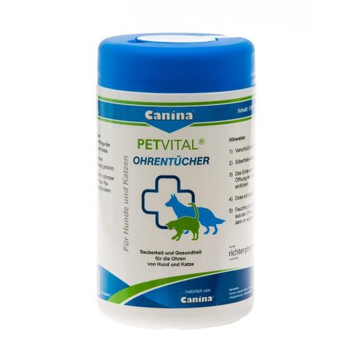 Canina Pharma PETVITAL Ohrentücher 120 Stück