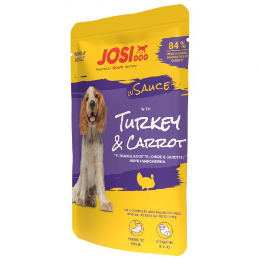 JosiDog Turkey & Carrot in Sauce 100g (Menge: 24 je Bestelleinheit)