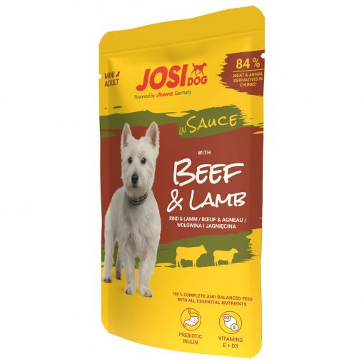 JosiDog Beef & Lamb in Sauce 100g (Menge: 24 je Bestelleinheit)