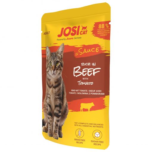JosiCat rich in Beef in Sauce 85g (Menge: 28 je Bestelleinheit) JosiCat rich in Beef in Sauce 85g (Menge: 28 je Bestelleinheit)