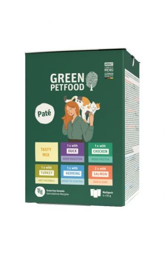 Green Petfood Cat MP Pat&eacute; Tasty Mix 6x85g (Menge: 8 je Bestelleinheit)