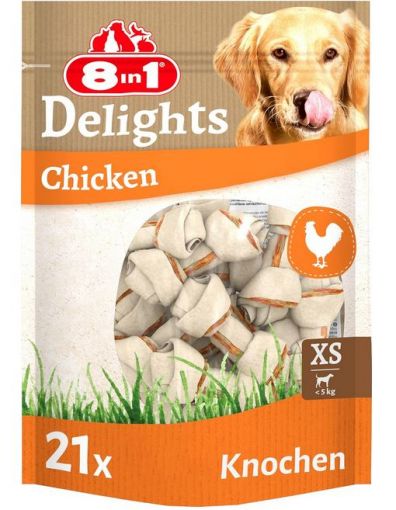 8in1 Delights Kauknochen Chicken Value Bag XS