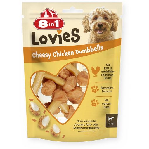 8in 1 Lovies Cheesy Chicken Dumbells 80g 8in 1 Lovies Cheesy Chicken Dumbells 80g