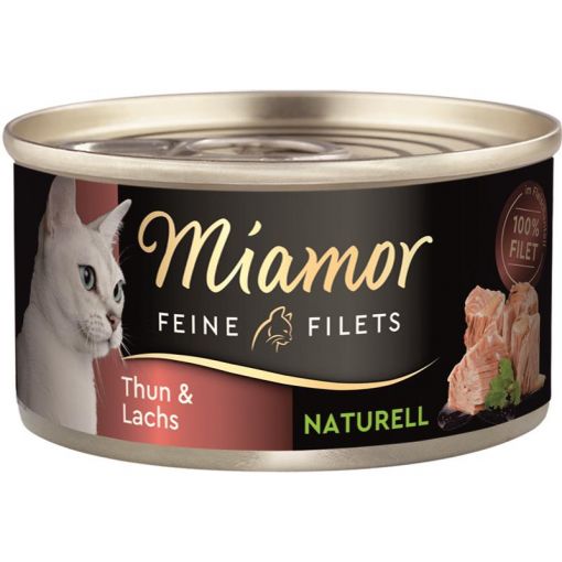 Miamor Dose Feine Filets Naturelle Thunfisch & Lachs 80 g (Menge: 24 je Bestelleinheit)