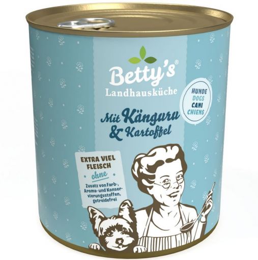 Bettys Landhausküche Katze Dose Känguru mit Kartoffel 800g (Menge: 6 je Bestelleinheit) Bettys Landhausküche Katze Dose Känguru mit Kartoffel 800g (Menge: 6 je Bestelleinheit)