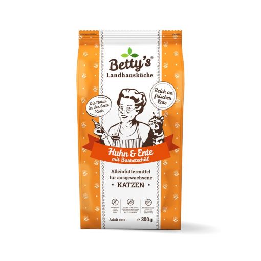 Bettys Landhausküche Katze Adult Trockenfutter Huhn & Ente 300g