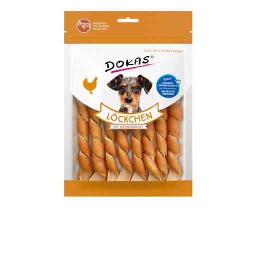 Dokas Dog Löckchen mit Hühnerbrust 120g (Menge: 10 je Bestelleinheit)