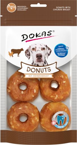 Dokas Dog Donuts mit Hühnerbrust 160g (Menge: 5 je Bestelleinheit) Dokas Dog Donuts mit Hühnerbrust 160g (Menge: 5 je Bestelleinheit)