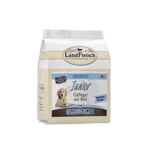 LandFleisch Dog Trocken Junior Geflügel mit Reis 2kg LandFleisch Dog Trocken Junior Geflügel mit Reis 2kg