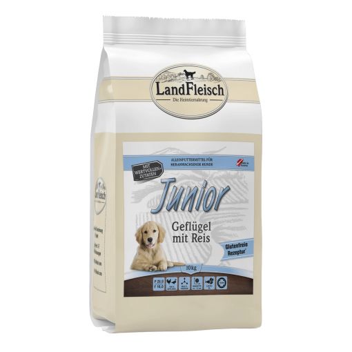 LandFleisch Dog Trocken Junior Geflügel mit Reis 10kg LandFleisch Dog Trocken Junior Geflügel mit Reis 10kg