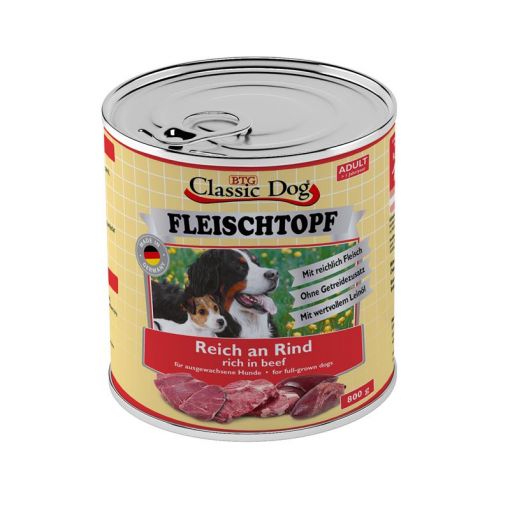 Classic Dog Dose Adult Fleischtopf Pur Reich an Rind 800g (Menge: 6 je Bestelleinheit)