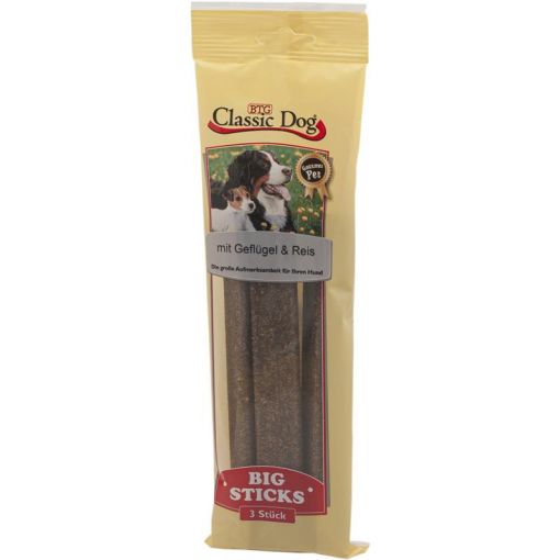 Classic Dog Snack Big Sticks Geflügel & Reis 3er Pack (Menge: 16 je Bestelleinheit)