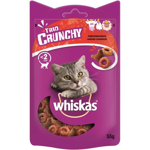 Whiskas Snack Trio-Crunchy Rind, Huhn, Lamm 55g (Menge: 6 je Bestelleinheit)