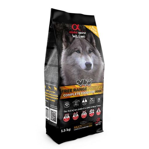 alpha spirit Dog Complete Soft Food Freiland-Geflügel 1,5kg